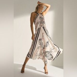 NWT REISS Grace Scarf Print Halter Dress, Pink (retails for $540!!)